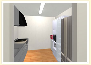 3DCADで実際のサイズとカラーで 整理収納されたキッチンをご提案！